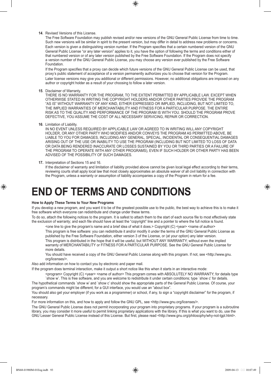 End of terms and conditions | Samsung BN68-01900M-01 User Manual | Page 93 / 107