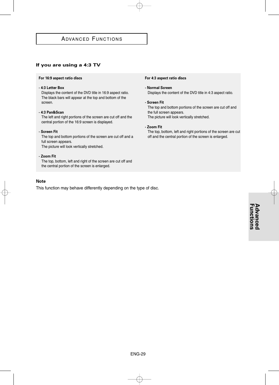 Advanced functions a | Samsung DVD-HD860 User Manual | Page 29 / 64
