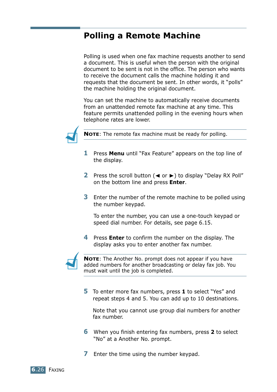 Polling a remote machine | Samsung SF-755P User Manual | Page 133 / 219