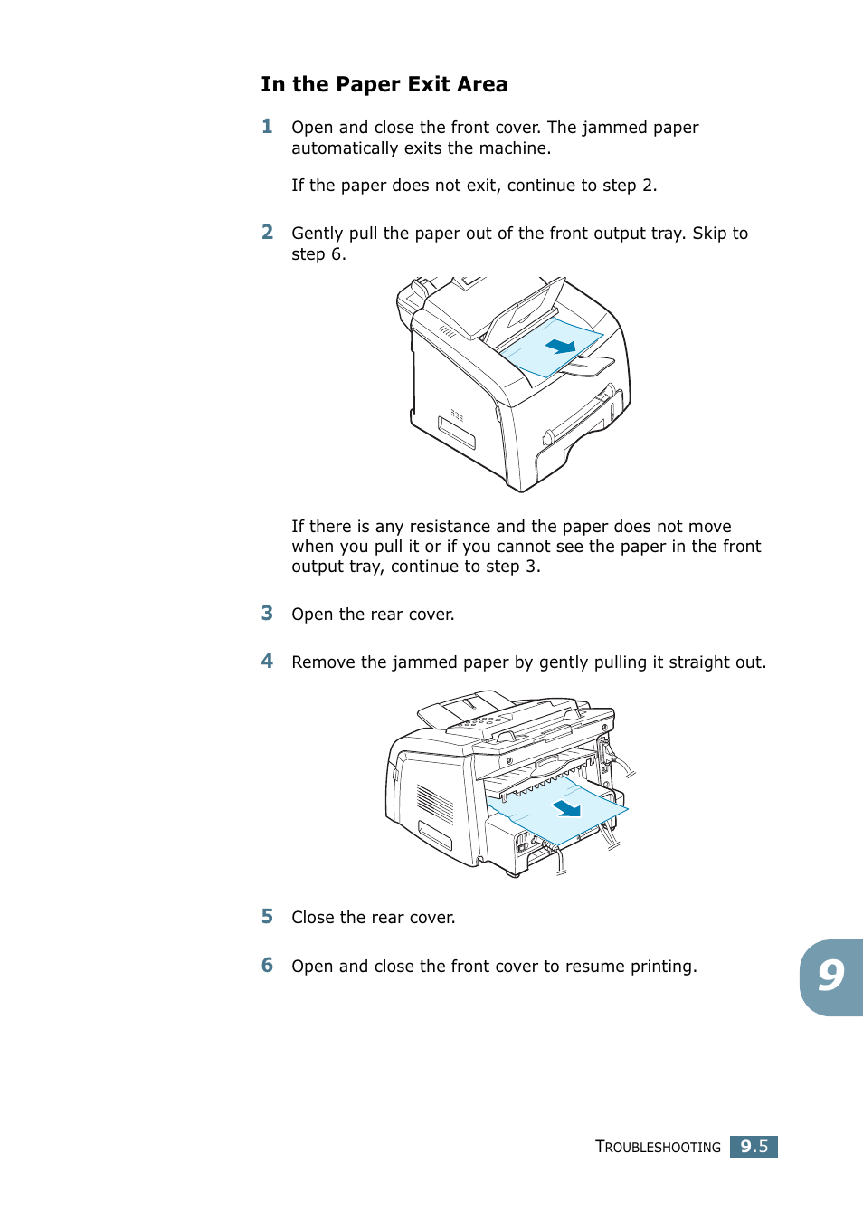 In the paper exit area | Samsung SF-755P User Manual | Page 180 / 219