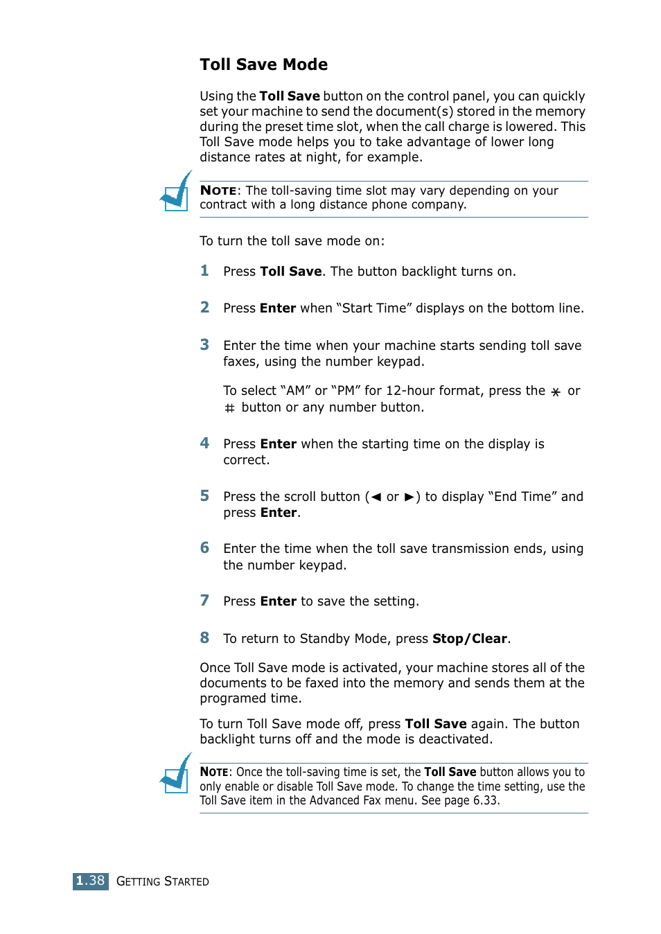 Toll save mode | Samsung SF-755P User Manual | Page 57 / 219