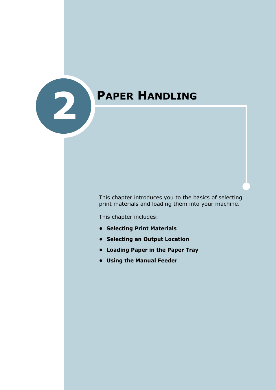 Paper handling, Chapter 2, Aper | Andling | Samsung SF-755P User Manual | Page 60 / 219