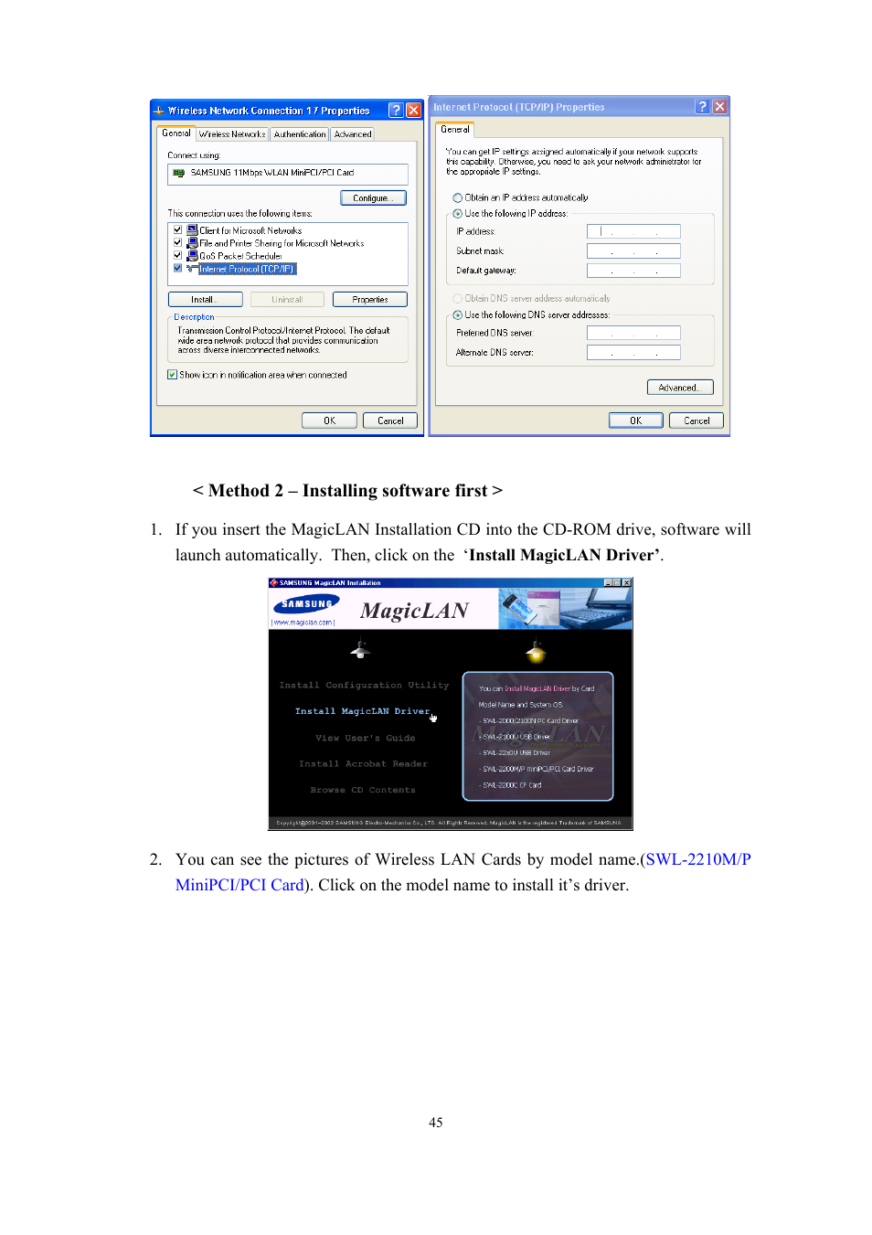 Samsung SWL-2210M User Manual | Page 45 / 67