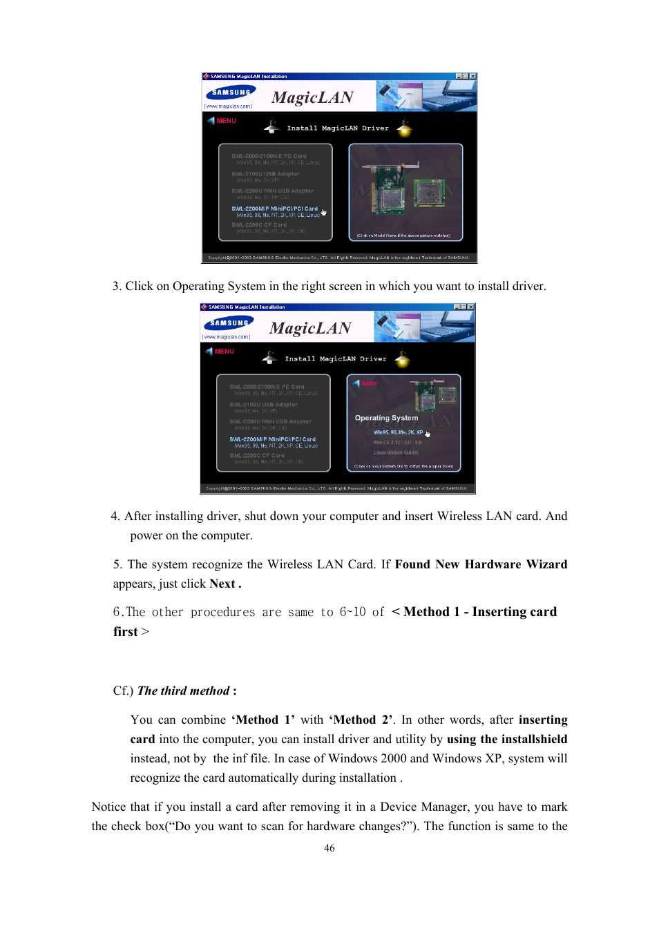 Samsung SWL-2210M User Manual | Page 46 / 67
