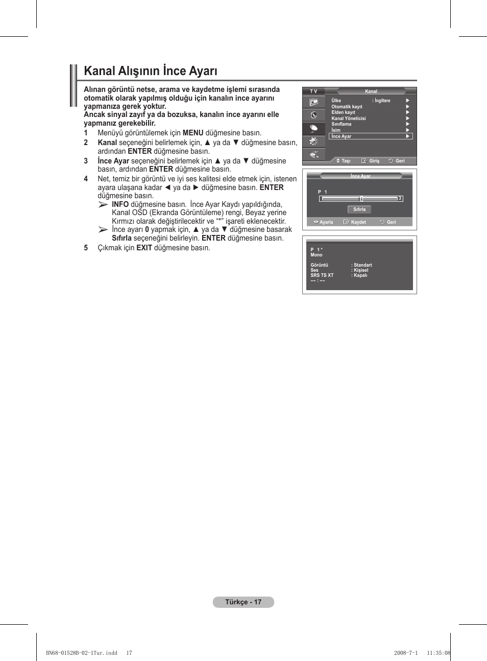 Kanal alışının ince ayarı | Samsung BN68-01528B-02 User Manual | Page 104 / 427