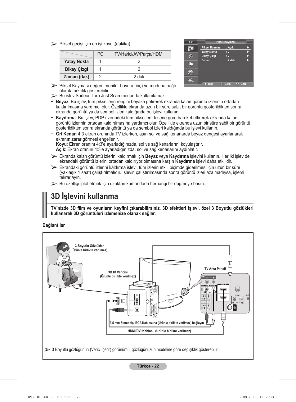 3d işlevini kullanma | Samsung BN68-01528B-02 User Manual | Page 109 / 427
