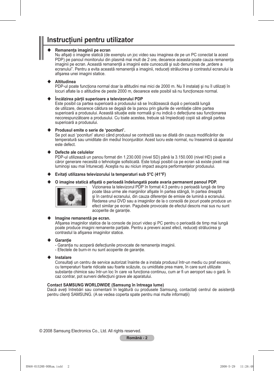 Instrucţiuni pentru utilizator | Samsung BN68-01528B-02 User Manual | Page 132 / 427