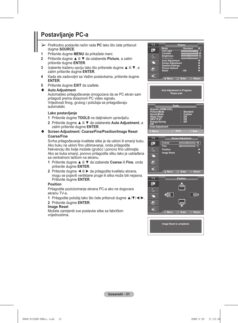 Postavljanje pc-a | Samsung BN68-01528B-02 User Manual | Page 331 / 427
