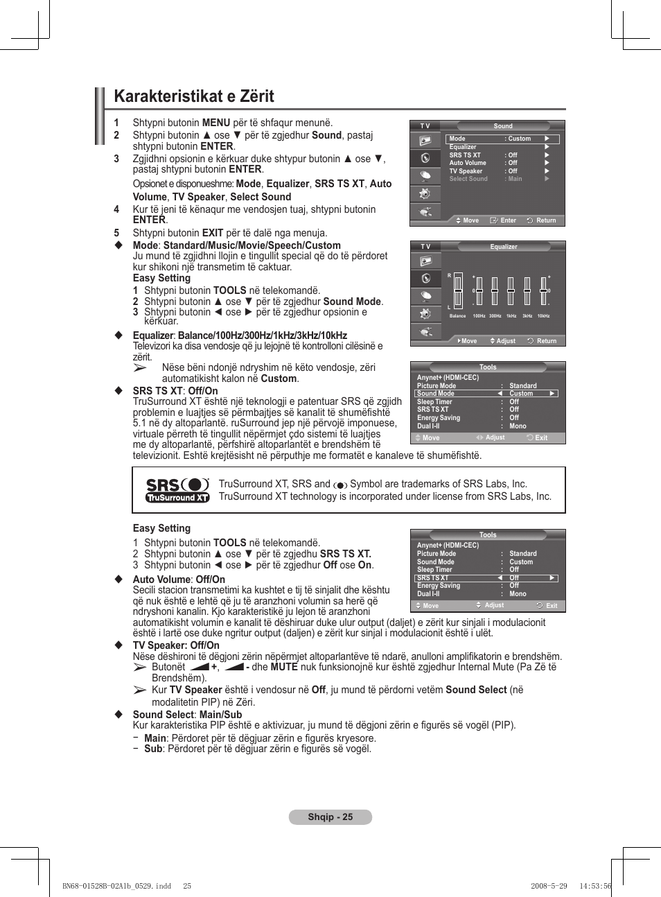 Karakteristikat e zërit | Samsung BN68-01528B-02 User Manual | Page 367 / 427