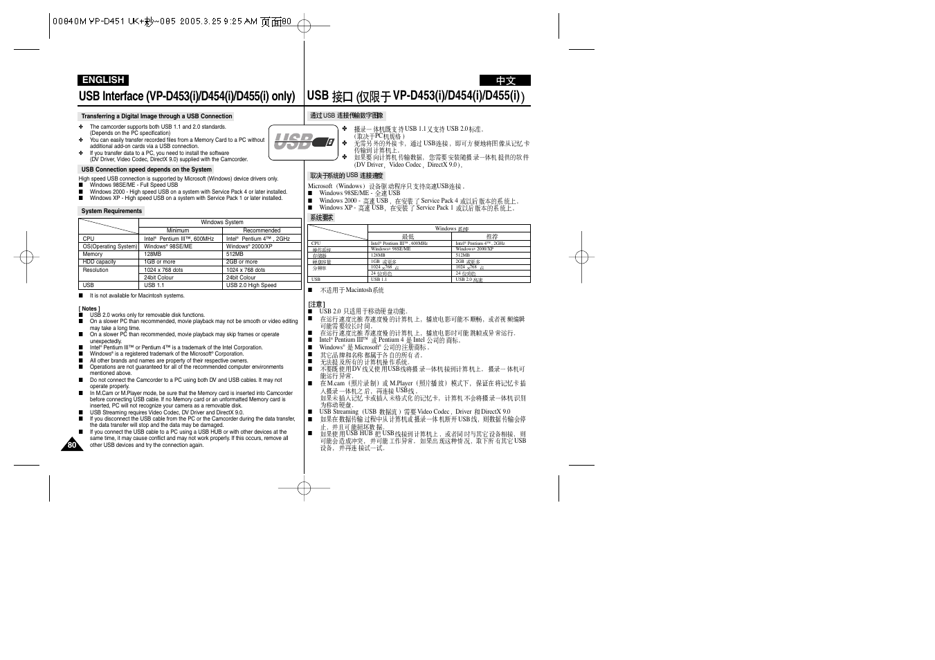 Samsung VP-D451 User Manual | Page 80 / 119