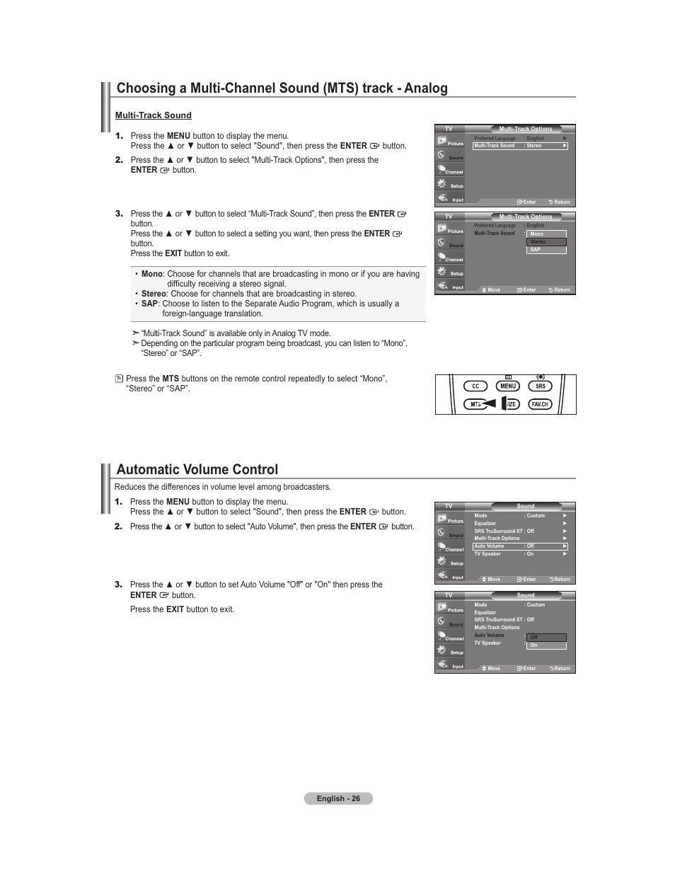 Automatic volume control | Samsung 451 User Manual | Page 28 / 81