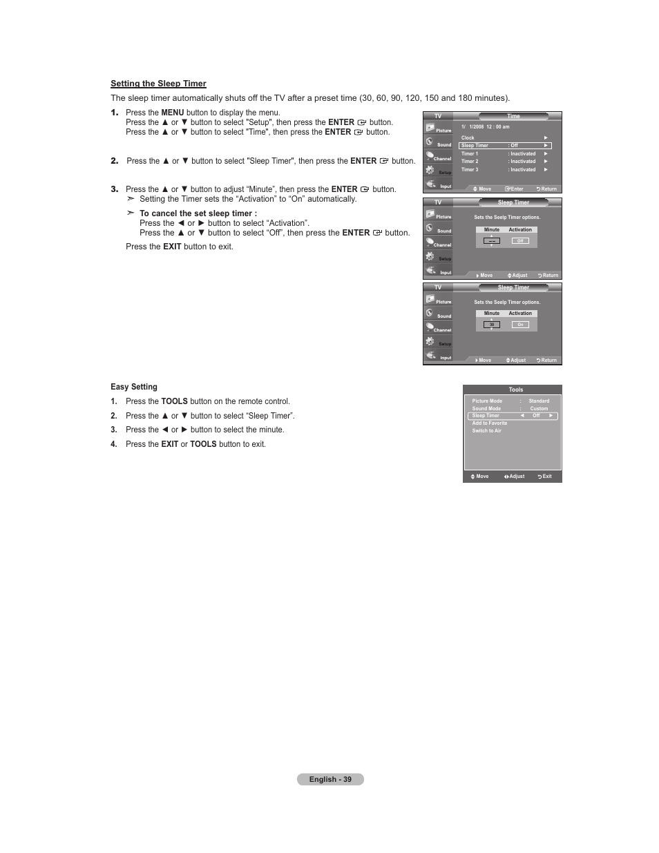 Sleep timer | Samsung 451 User Manual | Page 41 / 81
