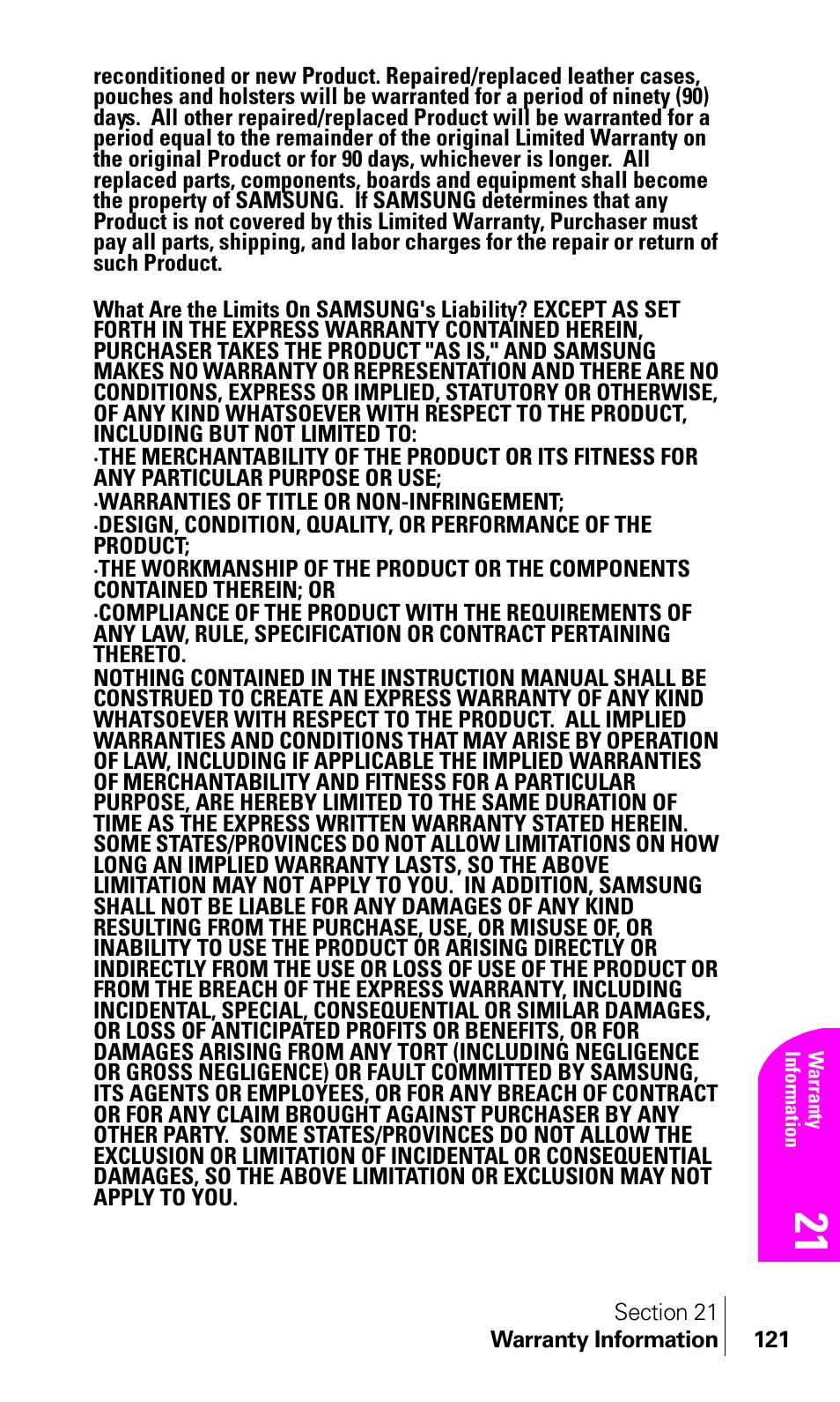 Samsung A460 User Manual | Page 123 / 129