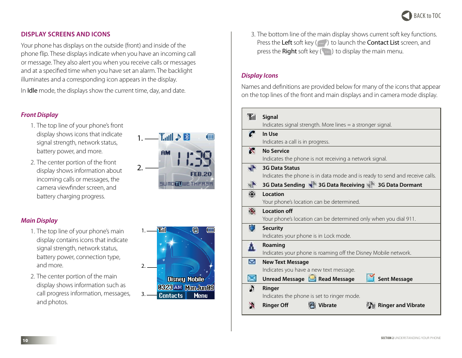 Display screens and icons | Samsung DM-S105 User Manual | Page 10 / 99