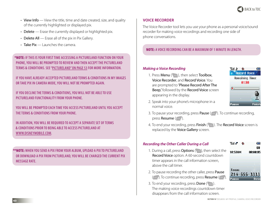 Voice recorder | Samsung DM-S105 User Manual | Page 63 / 99