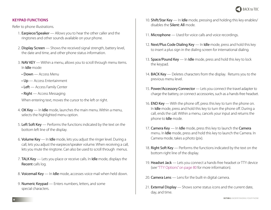 Keypad functions | Samsung DM-S105 User Manual | Page 9 / 99