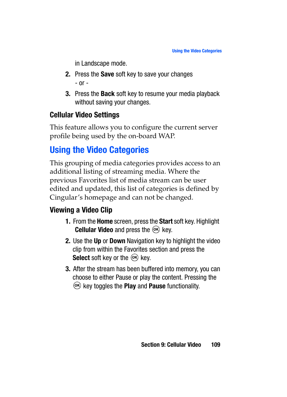 Using the video categories | Samsung SGH-i607 User Manual | Page 109 / 223