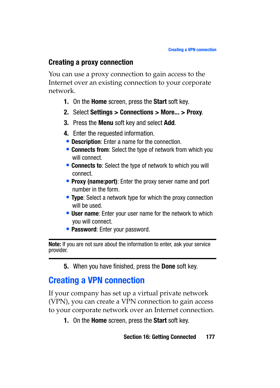 Creating a vpn connection | Samsung SGH-i607 User Manual | Page 177 / 223