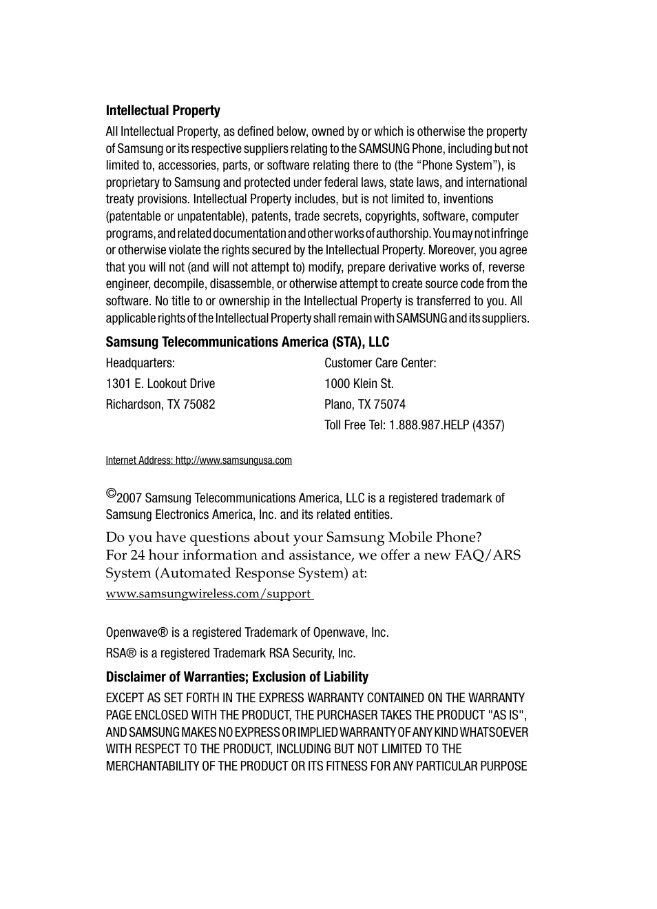 Samsung SGH-i607 User Manual | Page 2 / 223