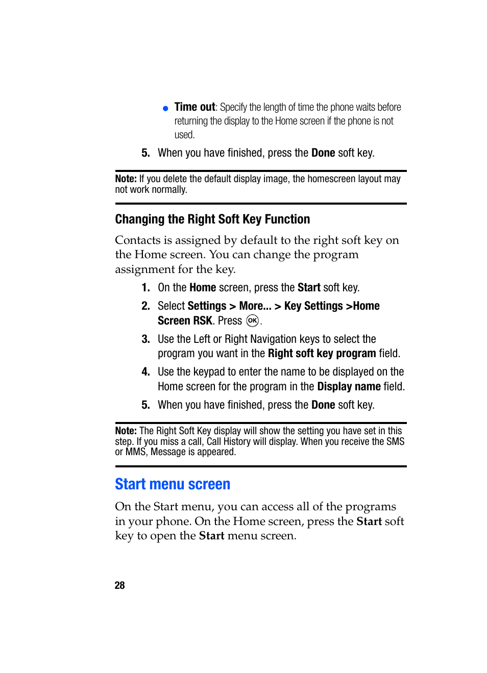Start menu screen | Samsung SGH-i607 User Manual | Page 28 / 223