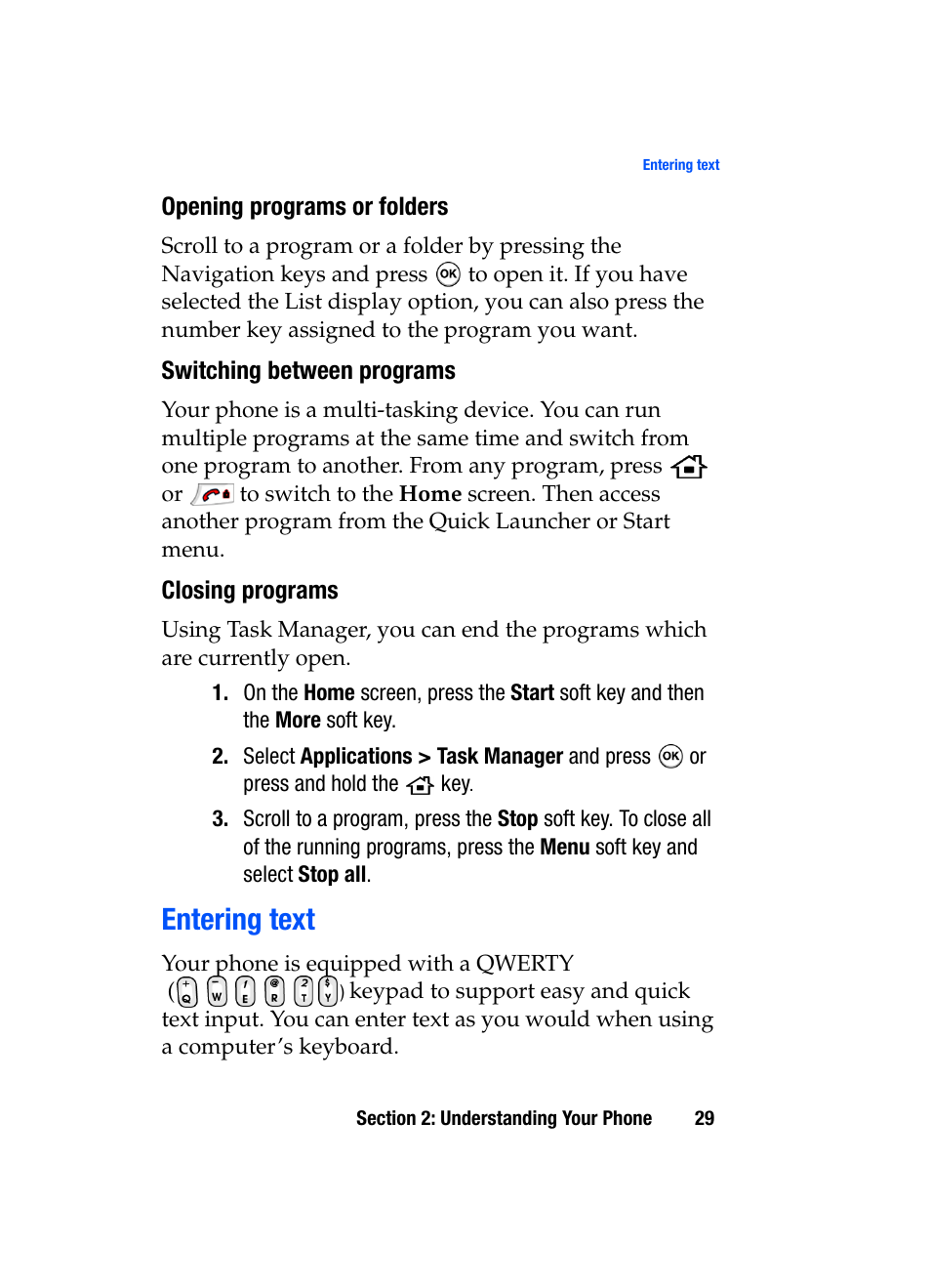 Entering text | Samsung SGH-i607 User Manual | Page 29 / 223