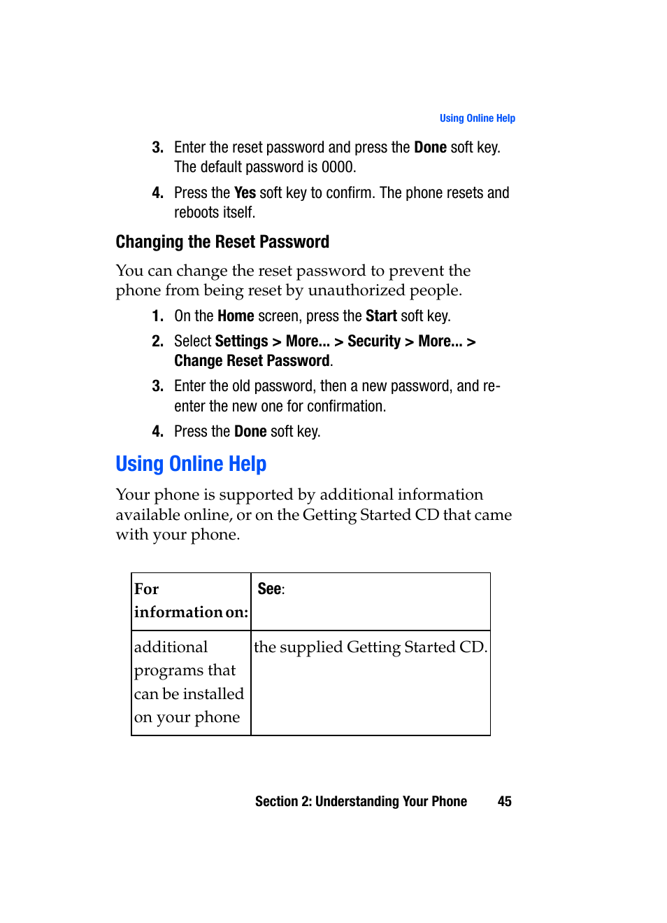 Using online help | Samsung SGH-i607 User Manual | Page 45 / 223