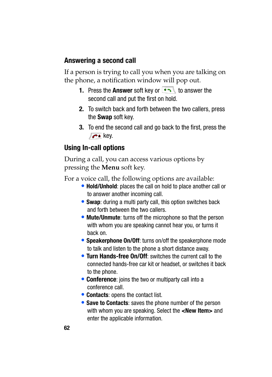 Samsung SGH-i607 User Manual | Page 62 / 223