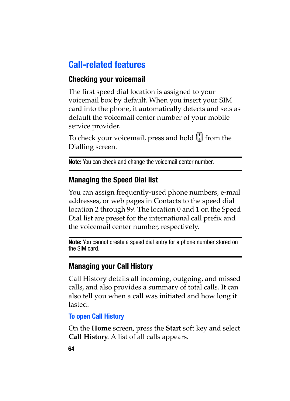 Call-related features | Samsung SGH-i607 User Manual | Page 64 / 223