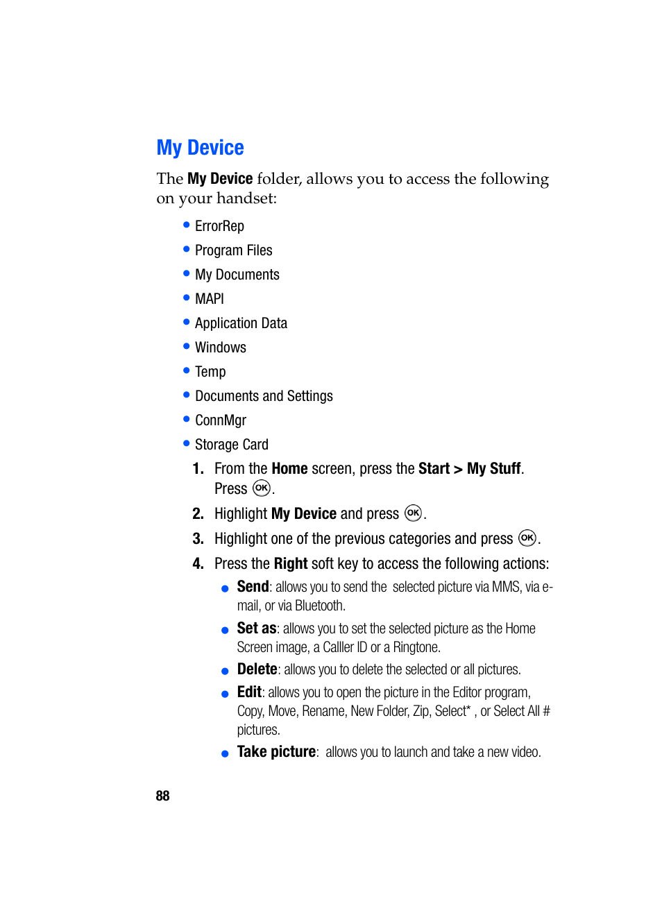 My device | Samsung SGH-i607 User Manual | Page 88 / 223