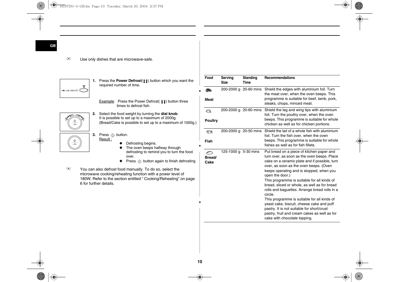 Using the auto power defrost feature, Auto power defrost settings | Samsung M197DN User Manual | Page 10 / 16