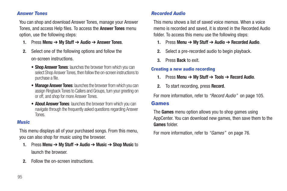 Games | Samsung Evergreen a667 User Manual | Page 100 / 153