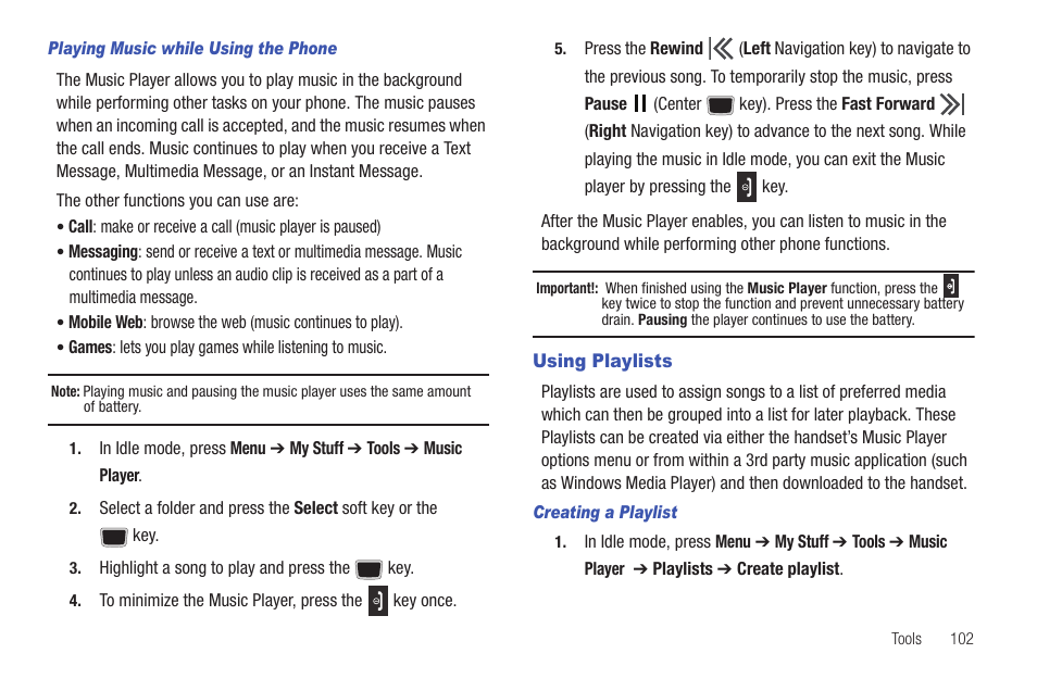 Using playlists | Samsung Evergreen a667 User Manual | Page 107 / 153