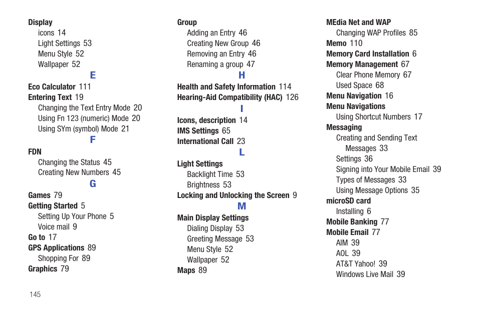 Samsung Evergreen a667 User Manual | Page 150 / 153
