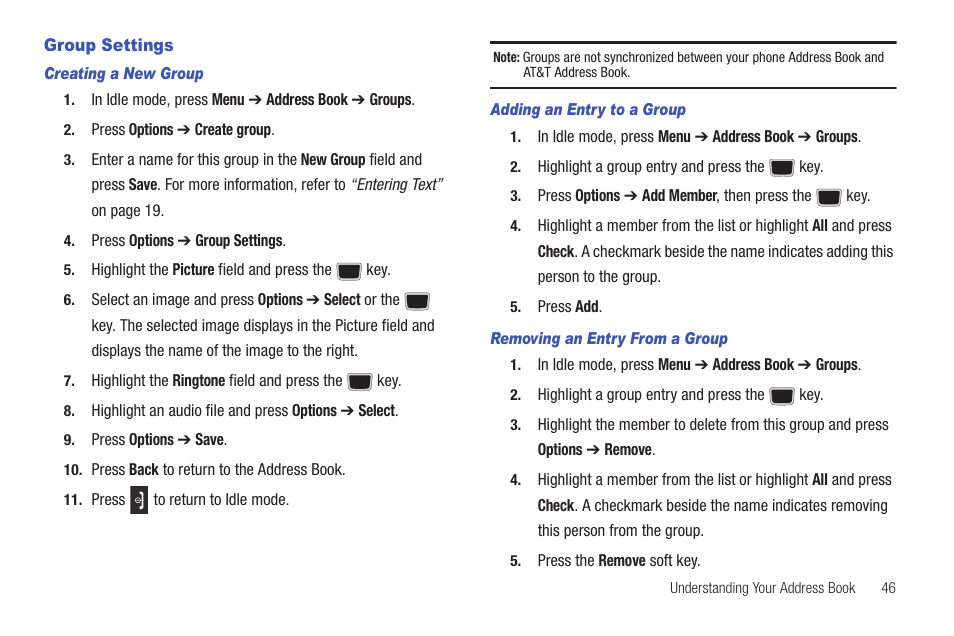 Group settings | Samsung Evergreen a667 User Manual | Page 51 / 153