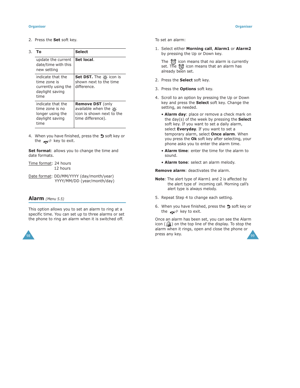 Alarm | Samsung Digimax S500 User Manual | Page 53 / 81