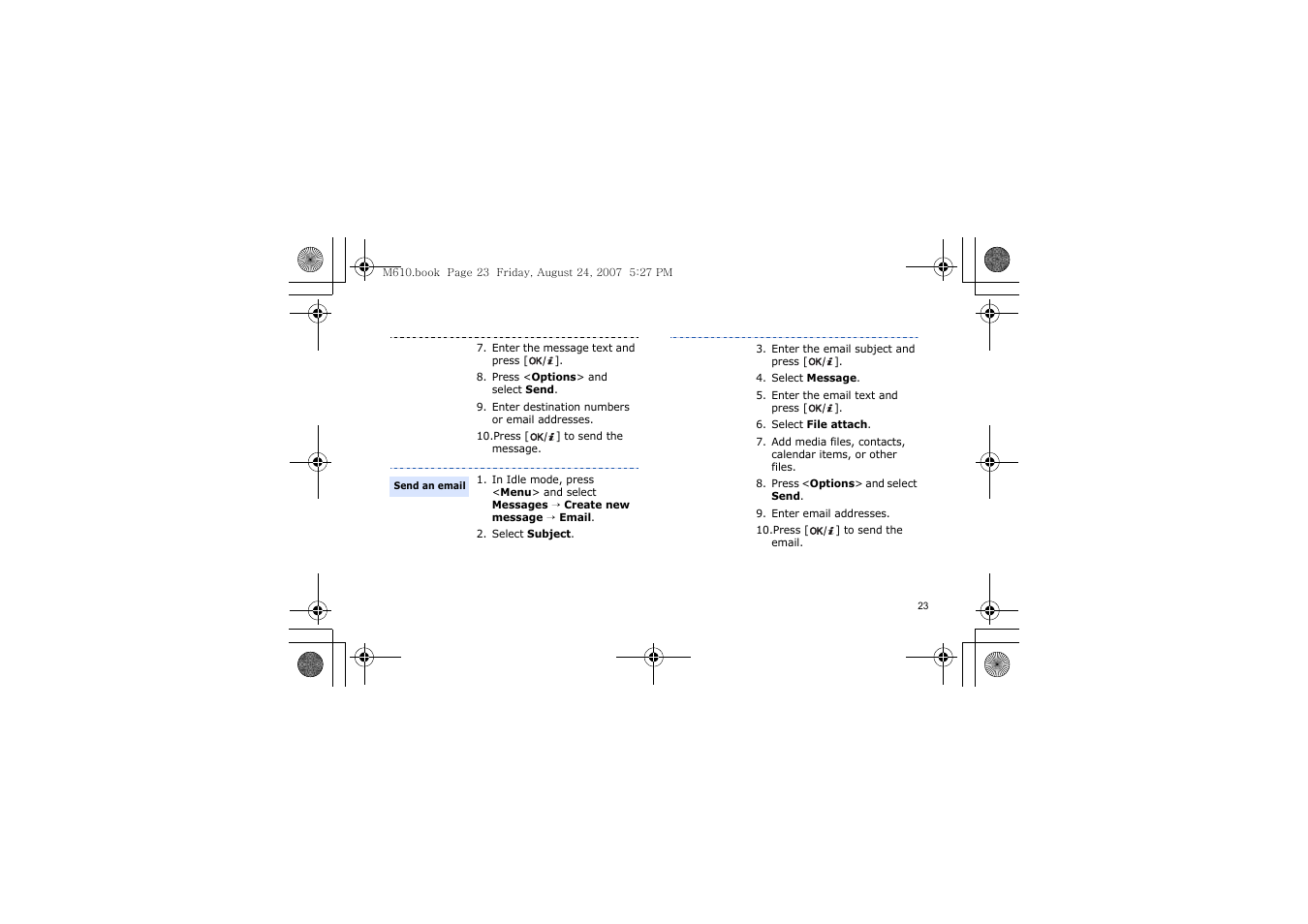 Samsung SGH-M610 User Manual | Page 25 / 49
