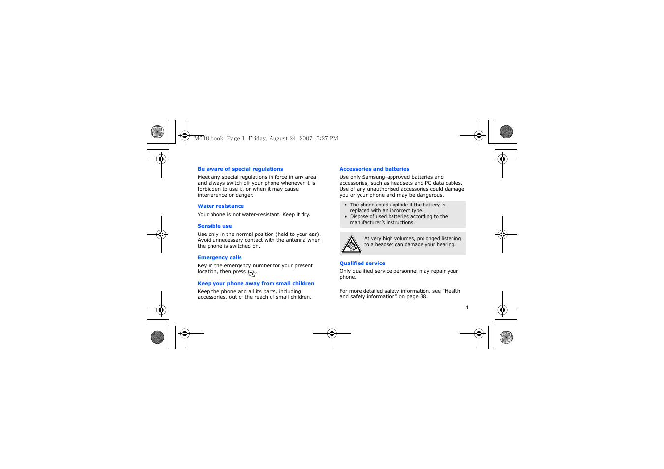 Samsung SGH-M610 User Manual | Page 3 / 49
