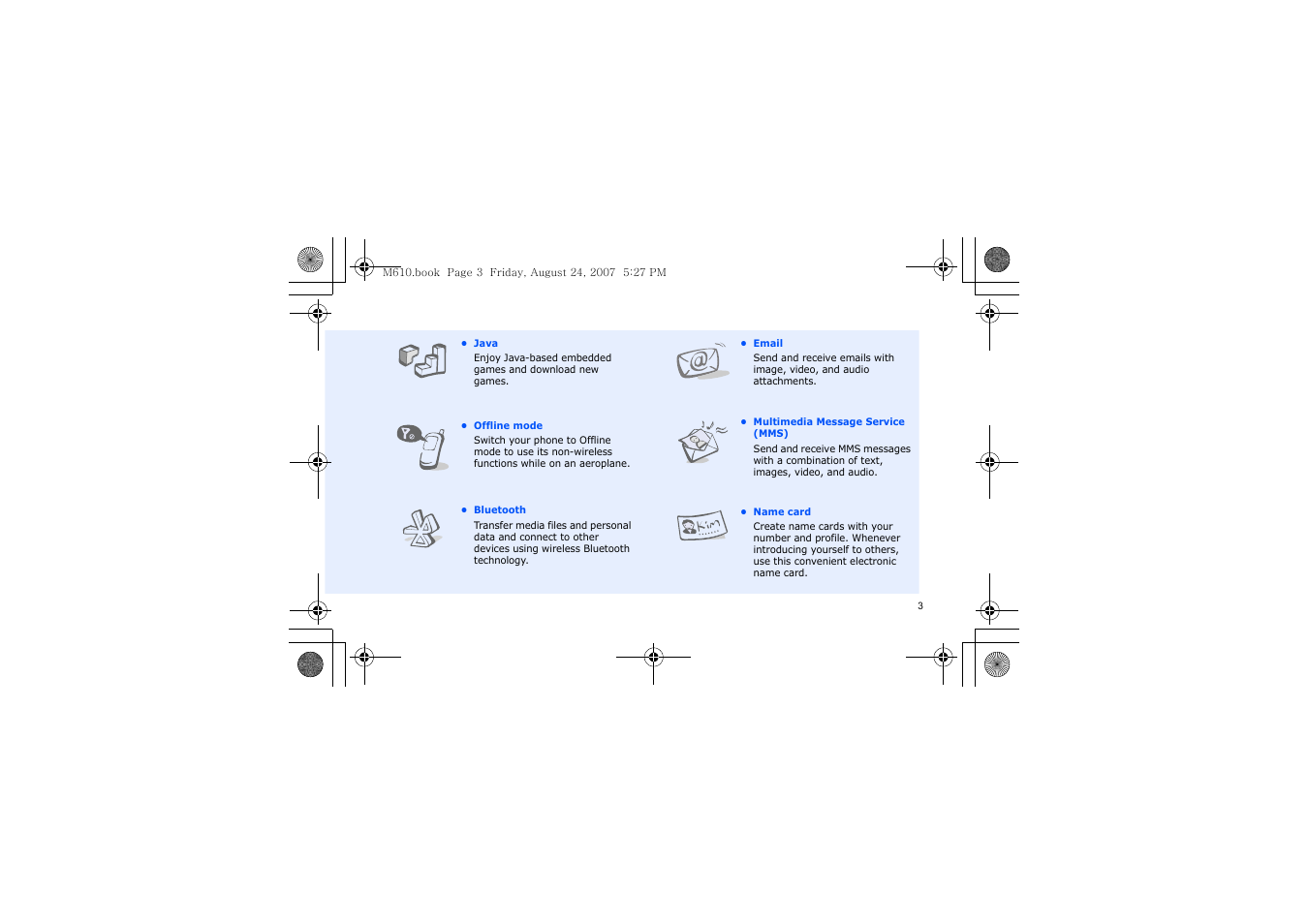 Samsung SGH-M610 User Manual | Page 5 / 49