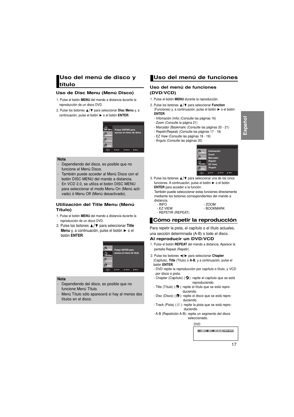 Español | Samsung DVD-1080P8 User Manual | Page 80 / 103