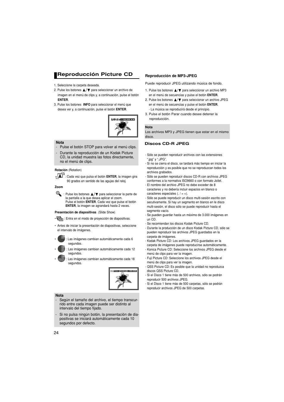 Reproducción picture cd | Samsung DVD-1080P8 User Manual | Page 87 / 103