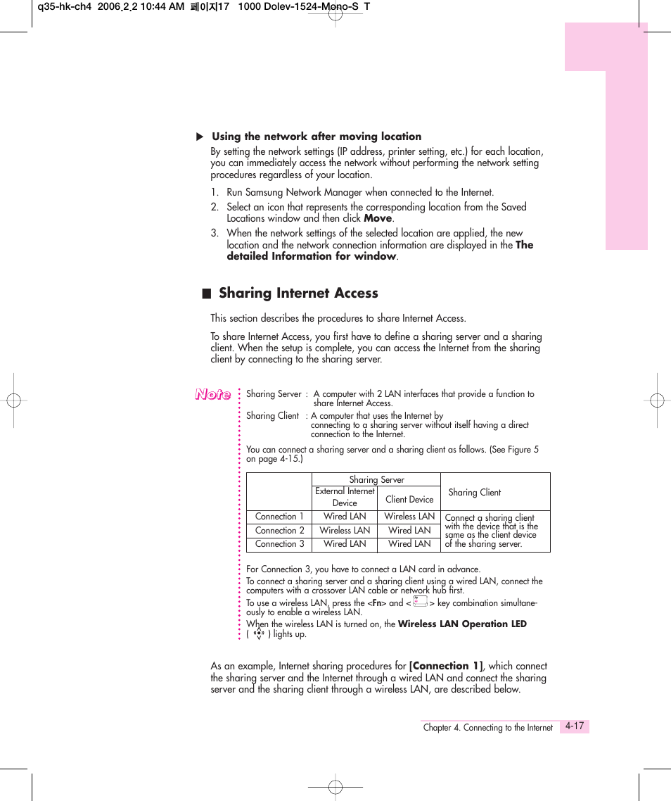 Sharing internet access | Samsung Q35 User Manual | Page 79 / 157