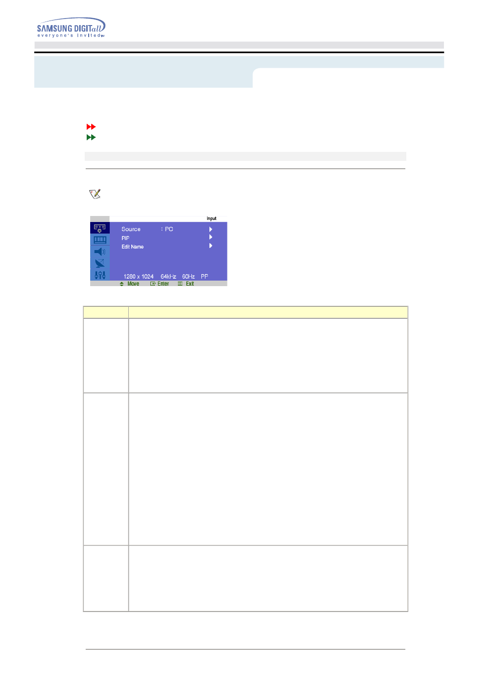 On-screen display, Adjusting your lcd monitor, Input control | Samsung 192MP User Manual | Page 36 / 63