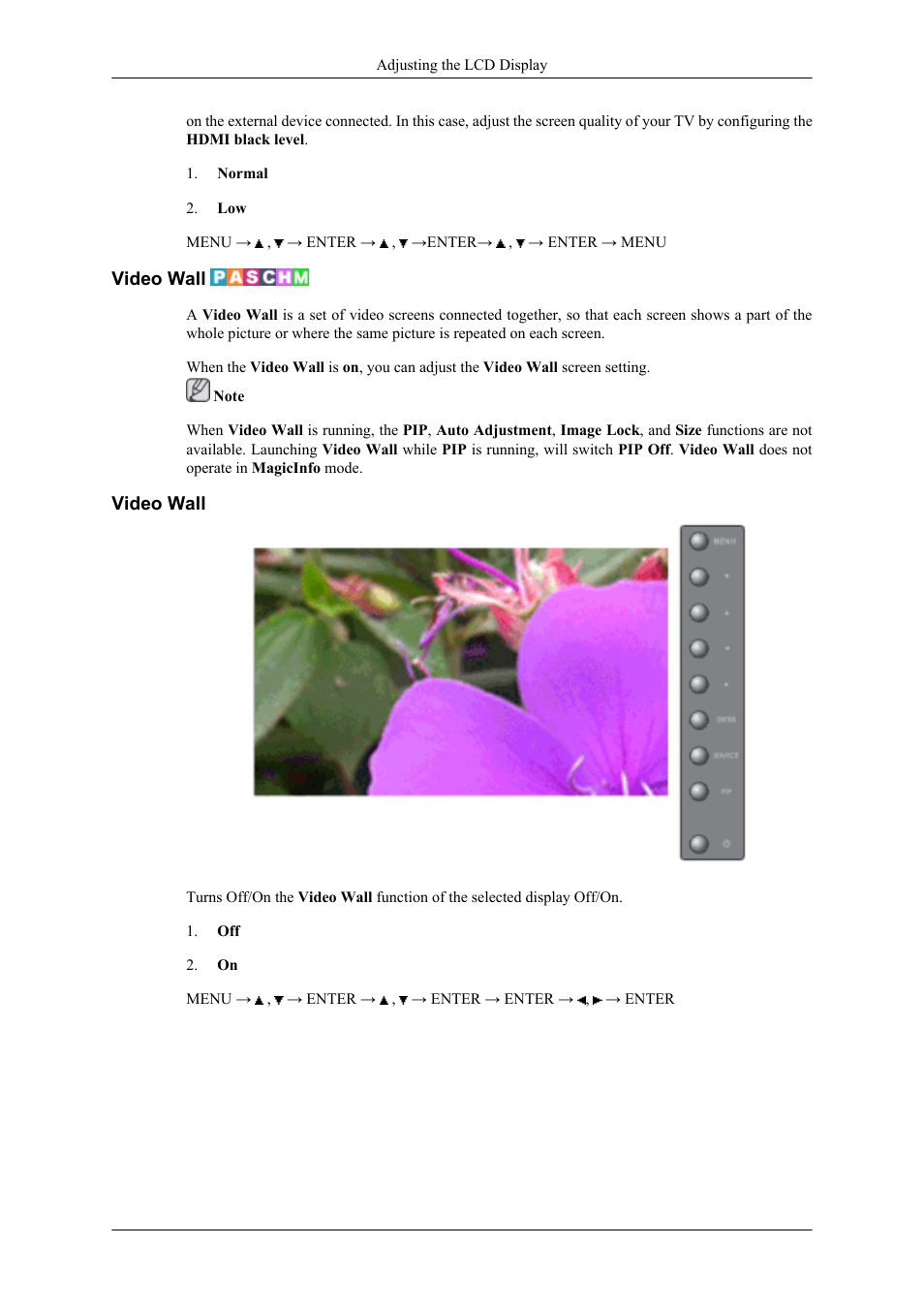 Video wall | Samsung 400UXN User Manual | Page 84 / 127