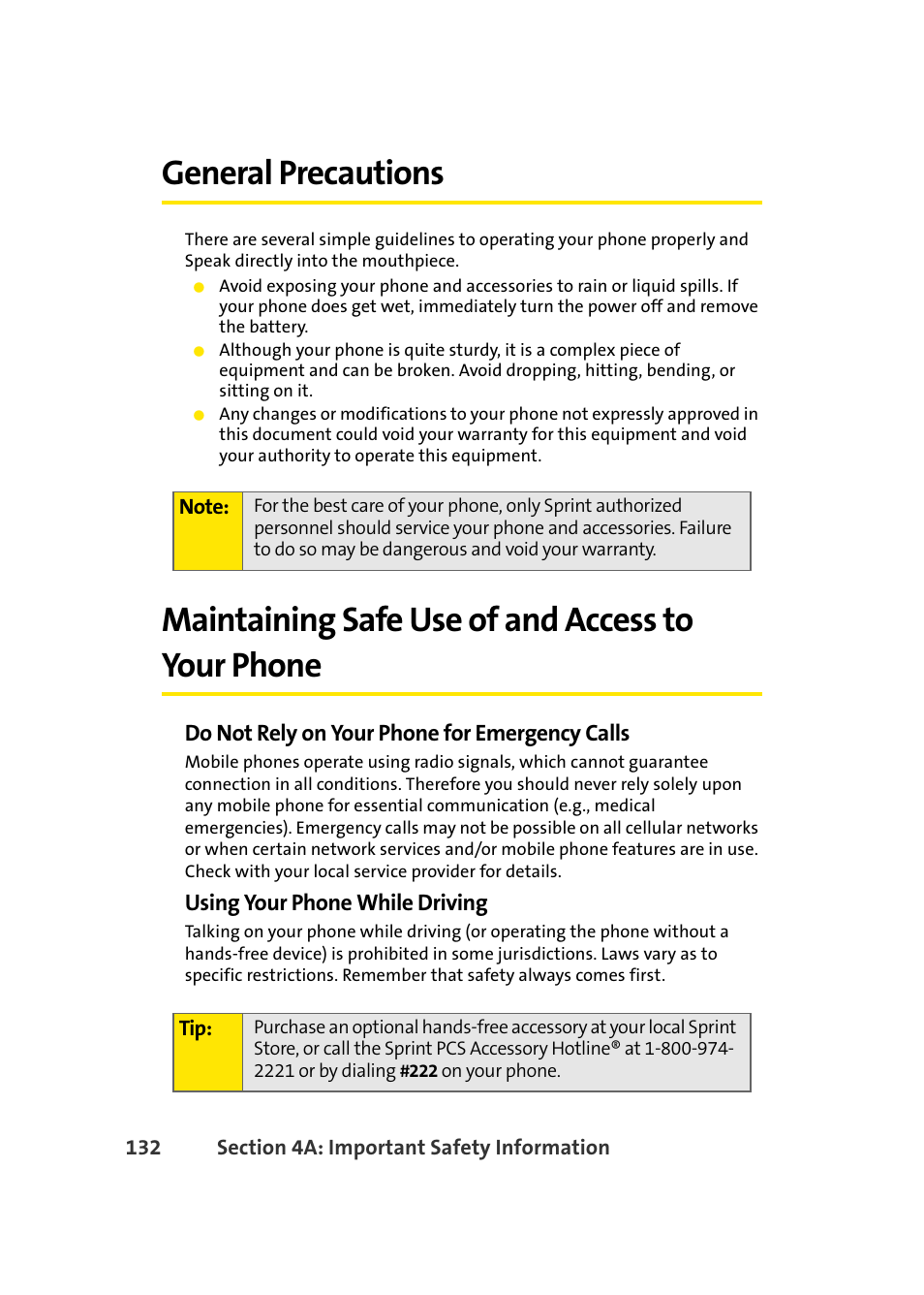 General precautions, Maintaining safe use of and access to your phone | Samsung A420 User Manual | Page 148 / 164