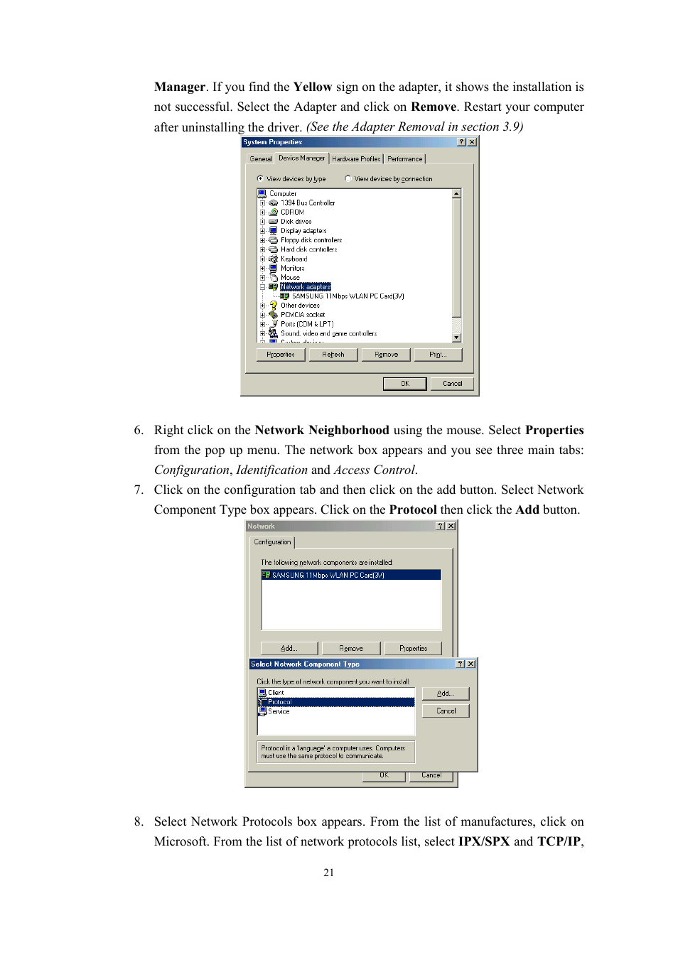 Samsung SWL-2100N User Manual | Page 21 / 75