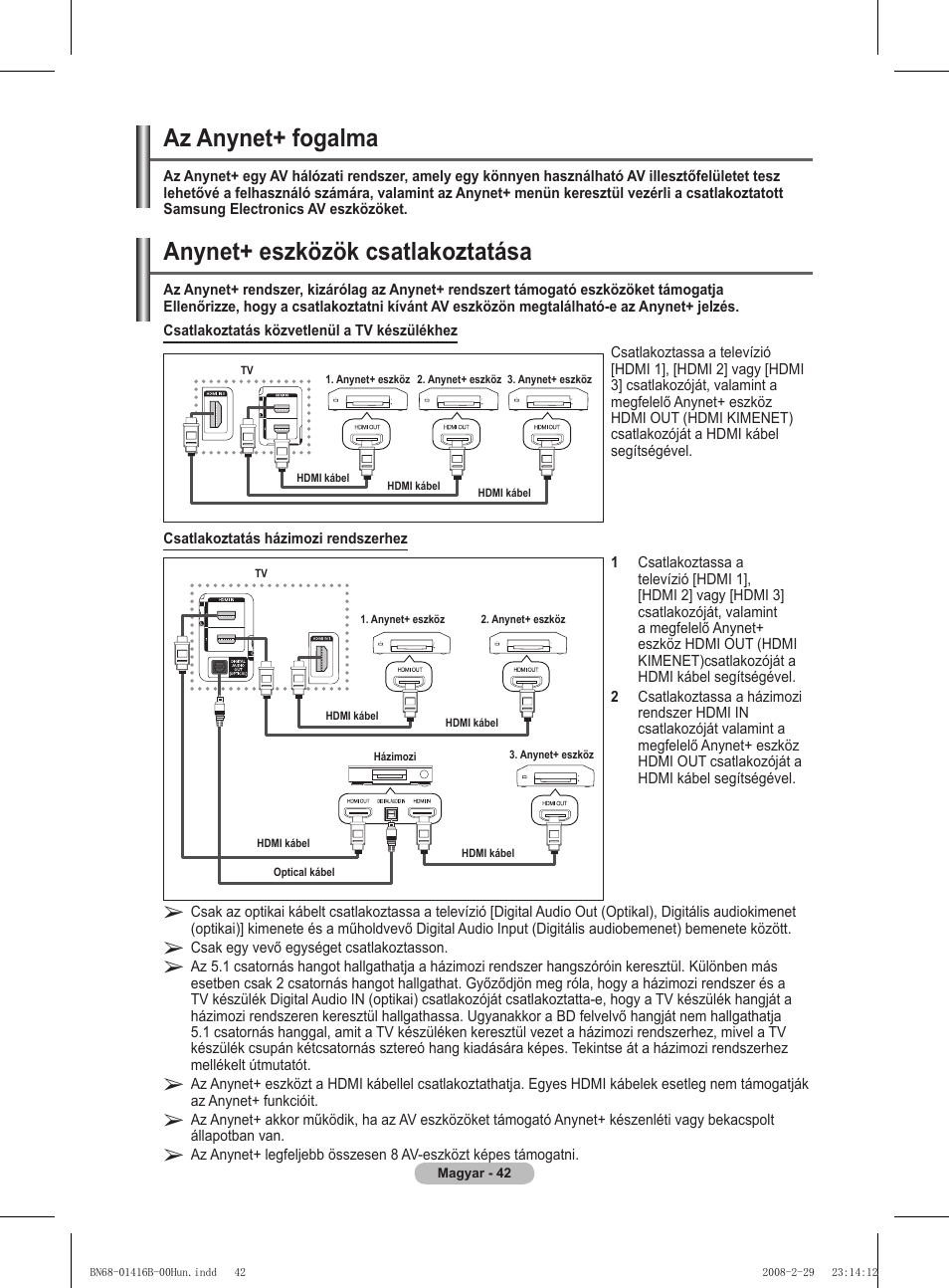 Anynet+ eszközök csatlakoztatása, Az anynet+ fogalma | Samsung WMN5090A User Manual | Page 95 / 418