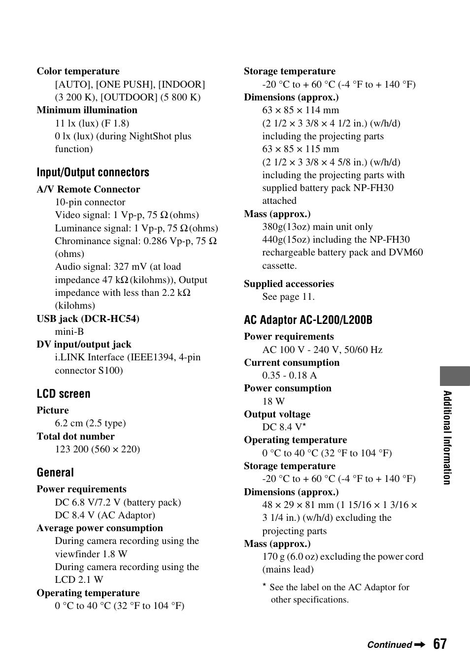 Sony DCR-HC52 User Manual | Page 67 / 88