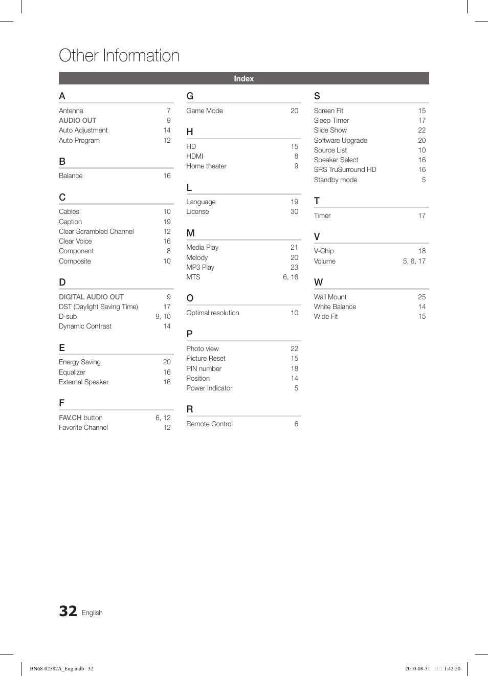 Other information | Samsung 350 User Manual | Page 32 / 33