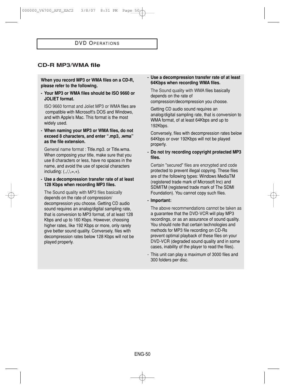 Samsung V6700 User Manual | Page 50 / 90