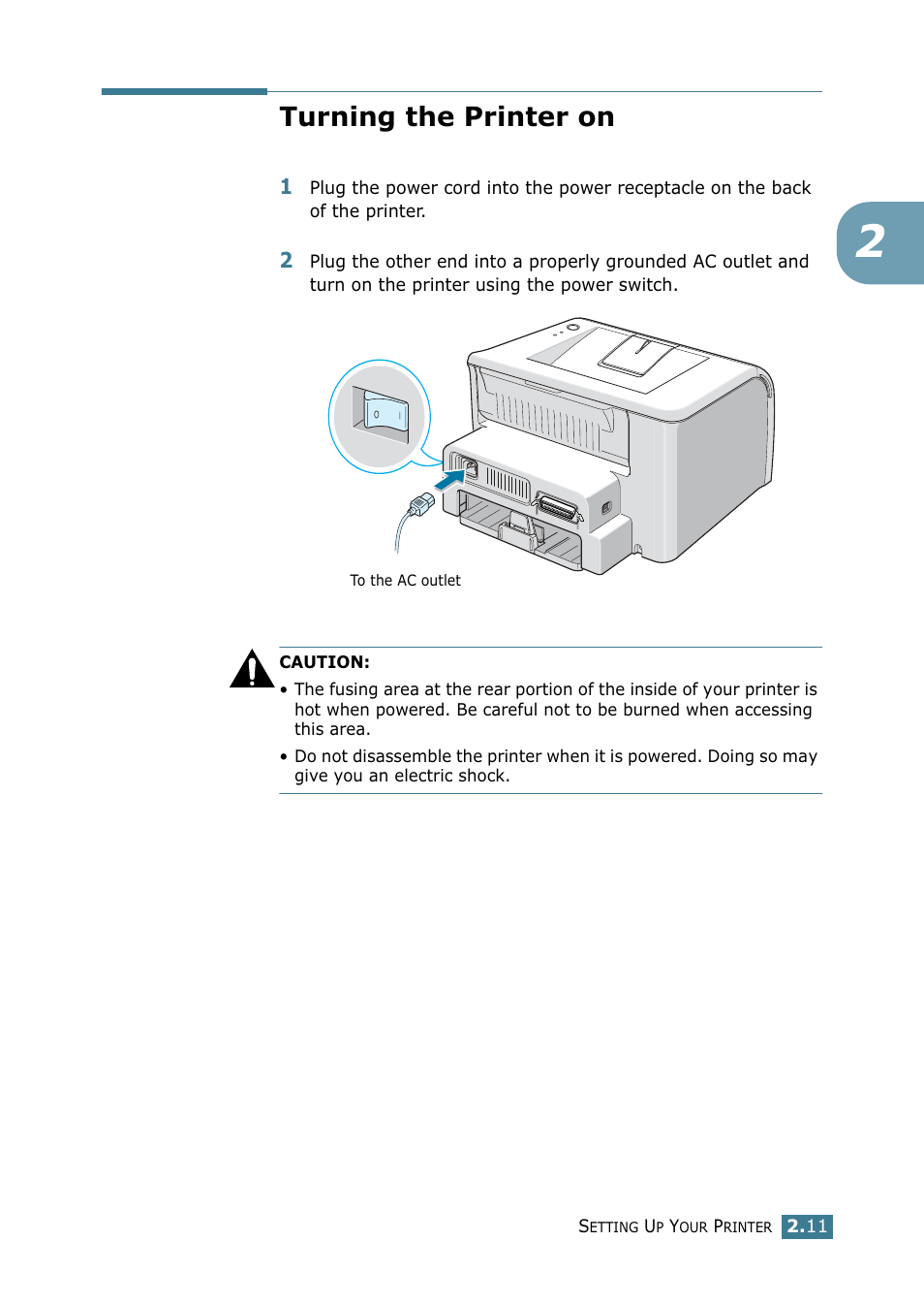 Turning the printer on | Samsung ML 1740 User Manual | Page 28 / 150